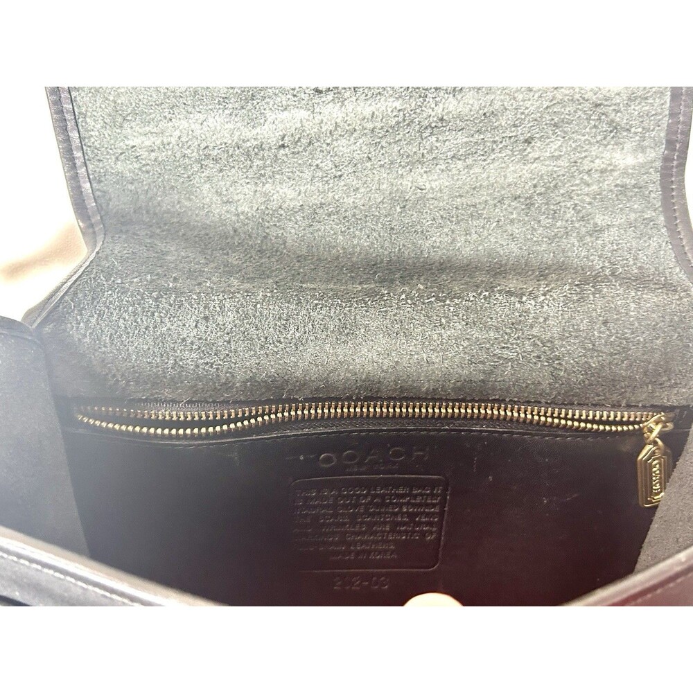 COACH Vintage Crossbody Bag Black Leather Made In Korea Gold Tone Twist Lock - Picture 11 of 16